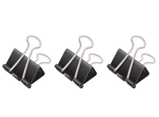 Binder Clips Preto 41mm Com 12 Unidades