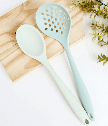 Kit Utensílios De Silicone Com 2 Peças Variadas U / Verde