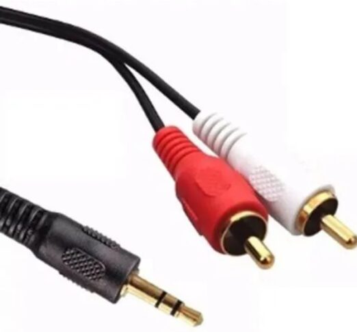 Cabo P2 Para 3 Rca Macho De áudio Ou Av Vídeo Componente Amarelo Branco E Vermelho Jack