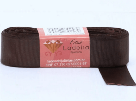 Fita De Gorgurao Lisa Ladeira 22mm Em Poliester Com 10 Metros Marrom - Imagem 2